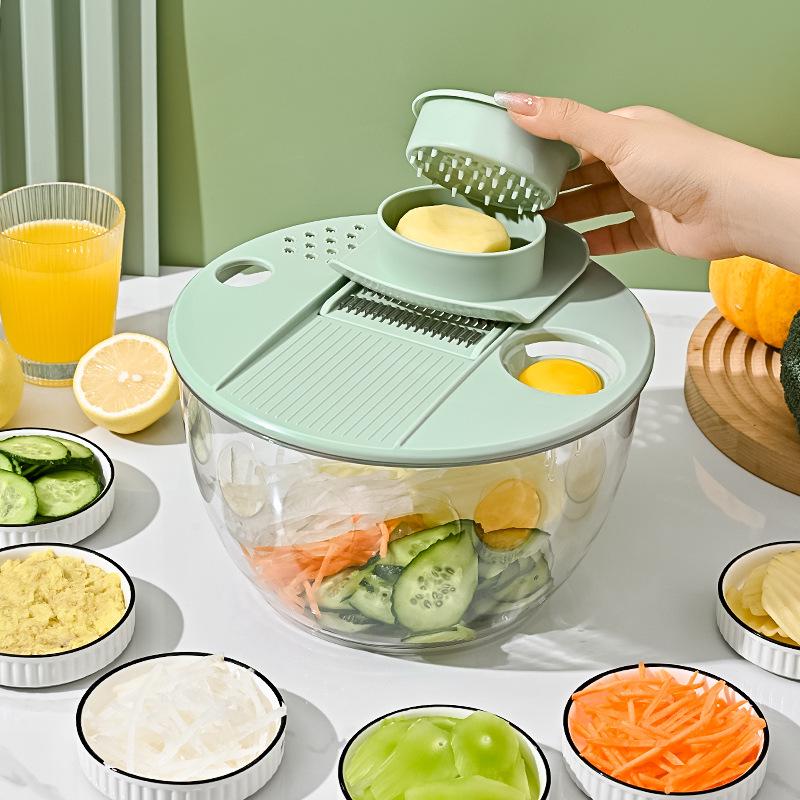 Multifunctional Salad Spinner & Vegetable Cutter: Fruit Spinner, Cucumber, and Potato Shredder/Slicer with Dehydrator