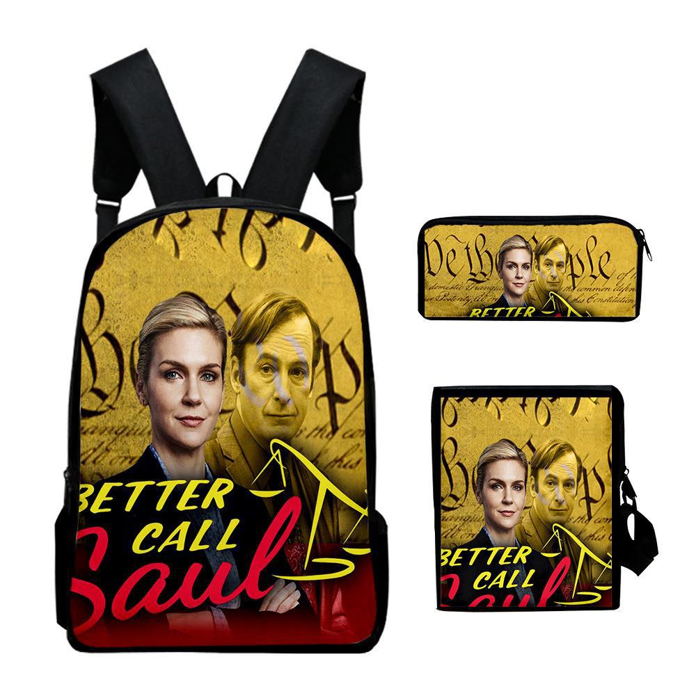 Креативный Популярный Better Call Saul 3D Печать 3 шт./Набор ученический Школьные сумки Ноутбук Ежедневный рюкзак Рюкзак Наклонная сумка через плечо Пенал