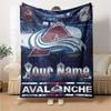 Name Custom Colorado Avalanche Print Flannel Blanket High Quality Warm Comfortable Cover for All Seasons Perfect for Gifts Home Decor