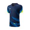 Li Ning Серия Бадминтон Полосатая футболка с V-образным вырезом Мягкая Удобная Дышащая Универсальная Футболка с коротким рукавом Унисекс Топы Морской синий AAYV167-4