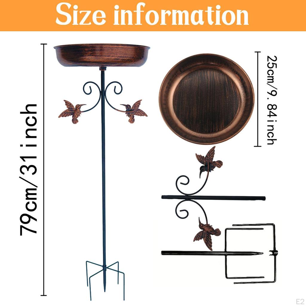 Садовая отдельно стоящая чаша-поилка для птиц Простая сборка для декора двора и газона Многофункциональная Прочная с