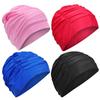 Adult Swimming Caps for Women Solid Color Bathing Caps Polyester Swimming Hats Cover Ears for Long Hair Weaves Extensions Curls