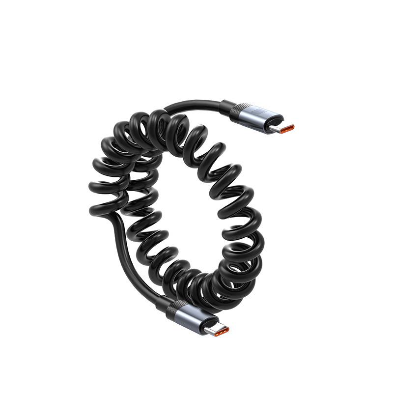 100W Dual Type-C Fast Charging Retractable Cable for Apple & Huawei Honor