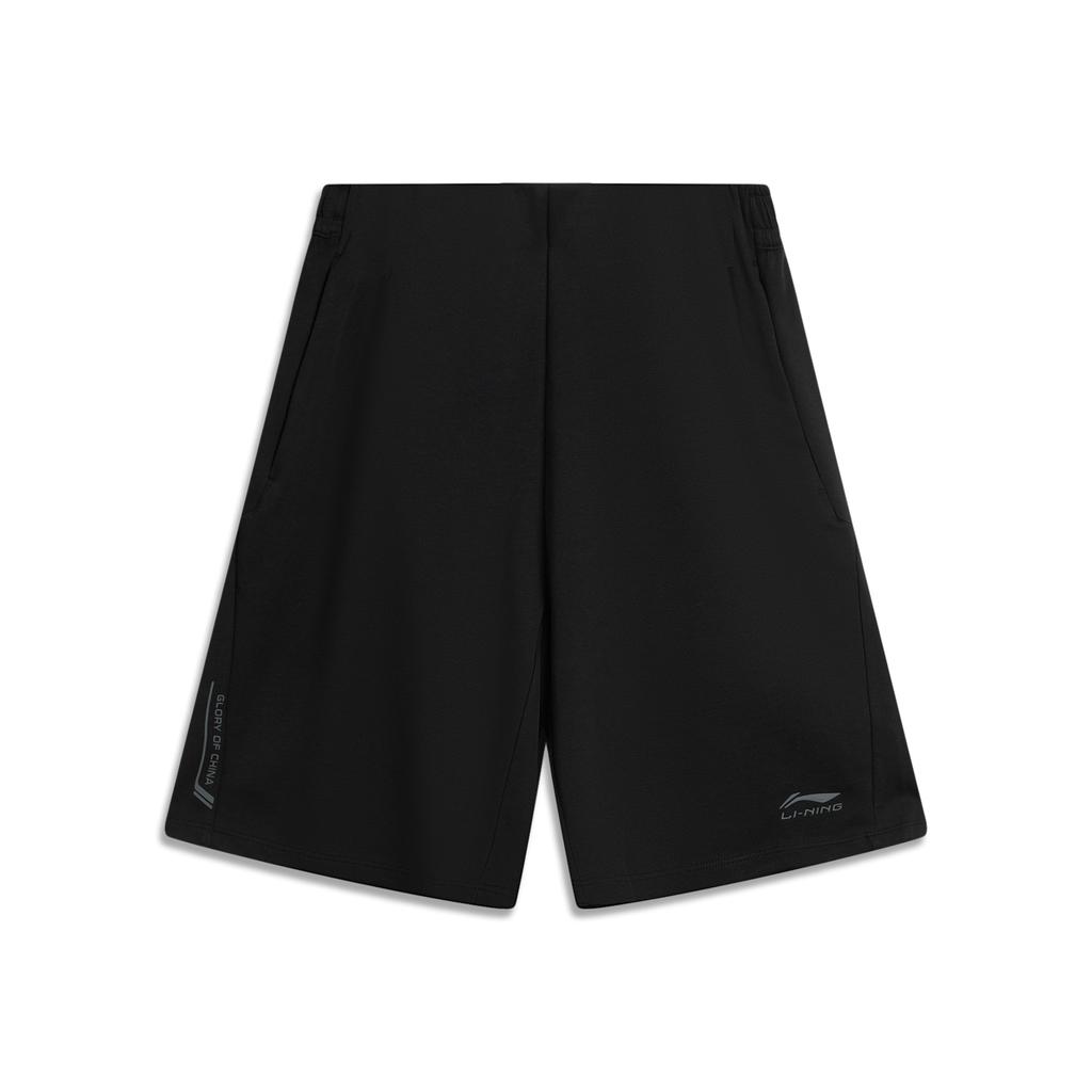 Li-Ning Glory Series Breathable Sports Fashion Versatile Brand Logo Letter Casual Shorts Men Shorts Black AKSV777-1