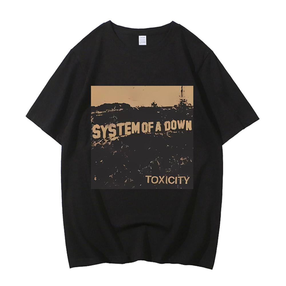 System of A Down Toxicity Музыкальный Альбом Обложка Футболка Мужская Рок Футболка 90-х Альтернатива Хлопковая Футболка Высокого Качества