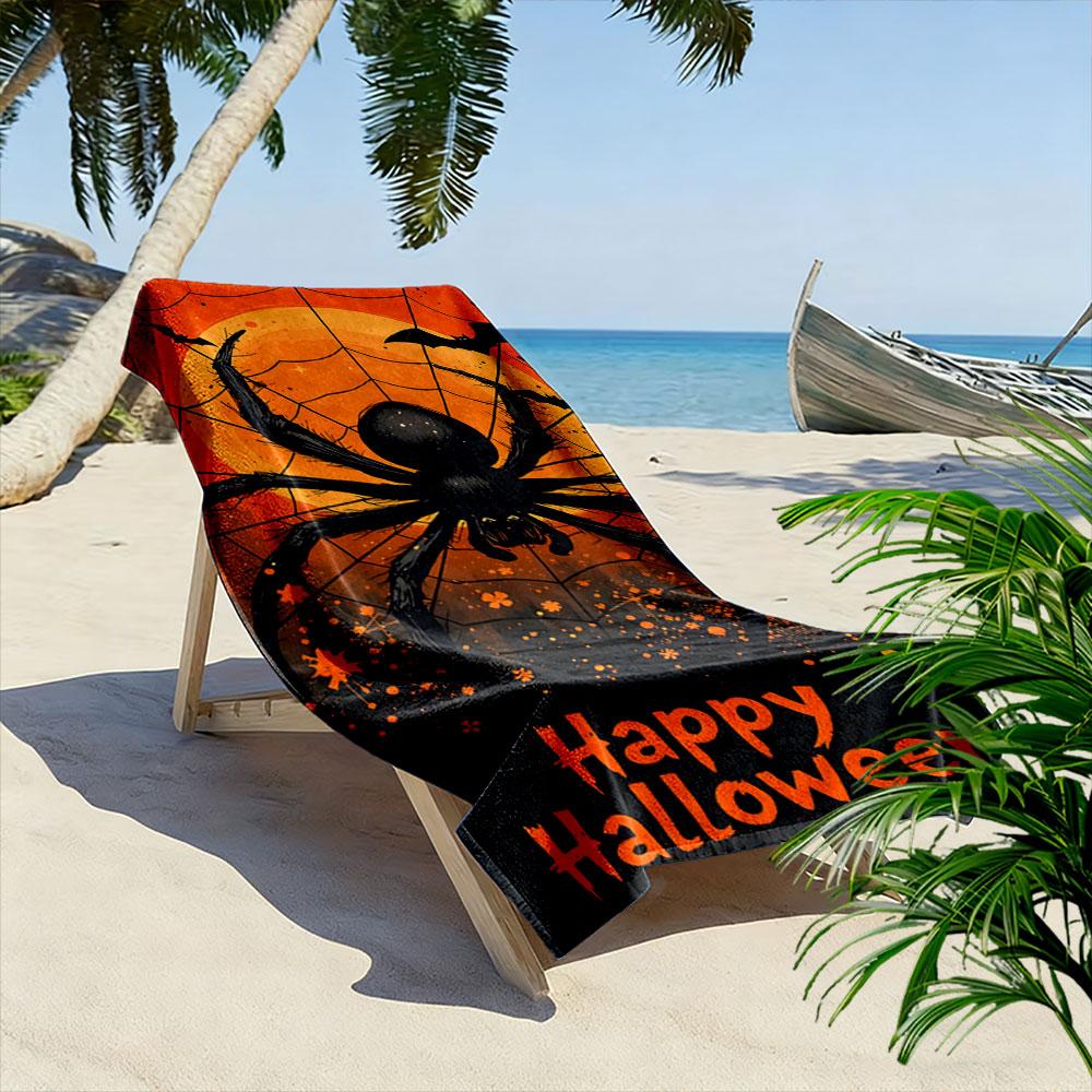 Spooky spider web elegance Print beach towel, quick drying, suitable for travel, outdoor sports, jogging, the beach and swimming, gift