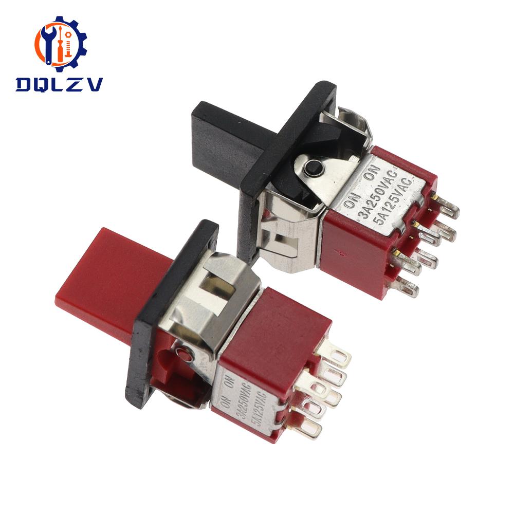 SPDT DPDT Переключатель с фиксацией и возвратом RLS-102 5A 125V 3A 250 AC Мини 3 6-контактный ON-ON ON-OFF-ON Клавишный переключатель Освещение Двигатели