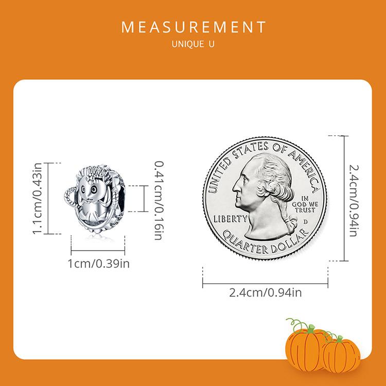 WOSTU Изысканный ежик, детская цветочная корзина, подвесные бусины из стерлингового серебра 925 пробы, подходят к оригинальному браслету, подвеске, ювелирные украшения