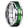 Fashion 8mm Men Black Stainless Steel Rings High Polished Blue Abalone Shell for Men Wedding Party Jewelry Anniversary Gifts