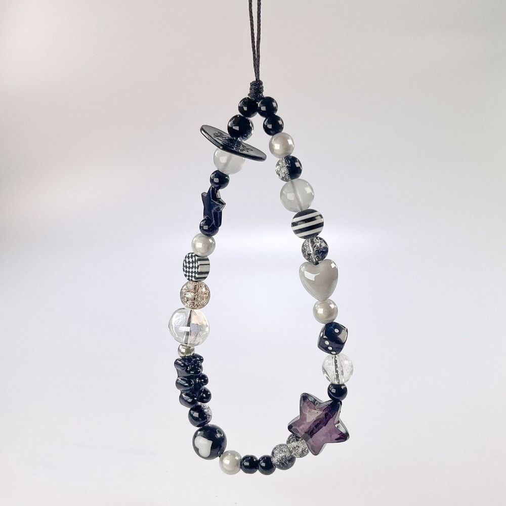 Gothic Style Y2K Phone Strap Star Heart Cell Phone Chain Fashion Mobile Phone Lanyard Phone Charm