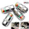 4Pcs Car Tire Pressure Guage Cap Sensor Indicator Alert Monitoring Tool Tyre Cap Indicator Alert Air Pressure Gauge