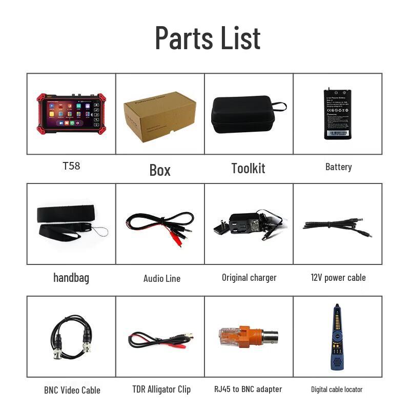 WANGLU T58 4K Network Video Surveillance Tester CN plug (adapter included)