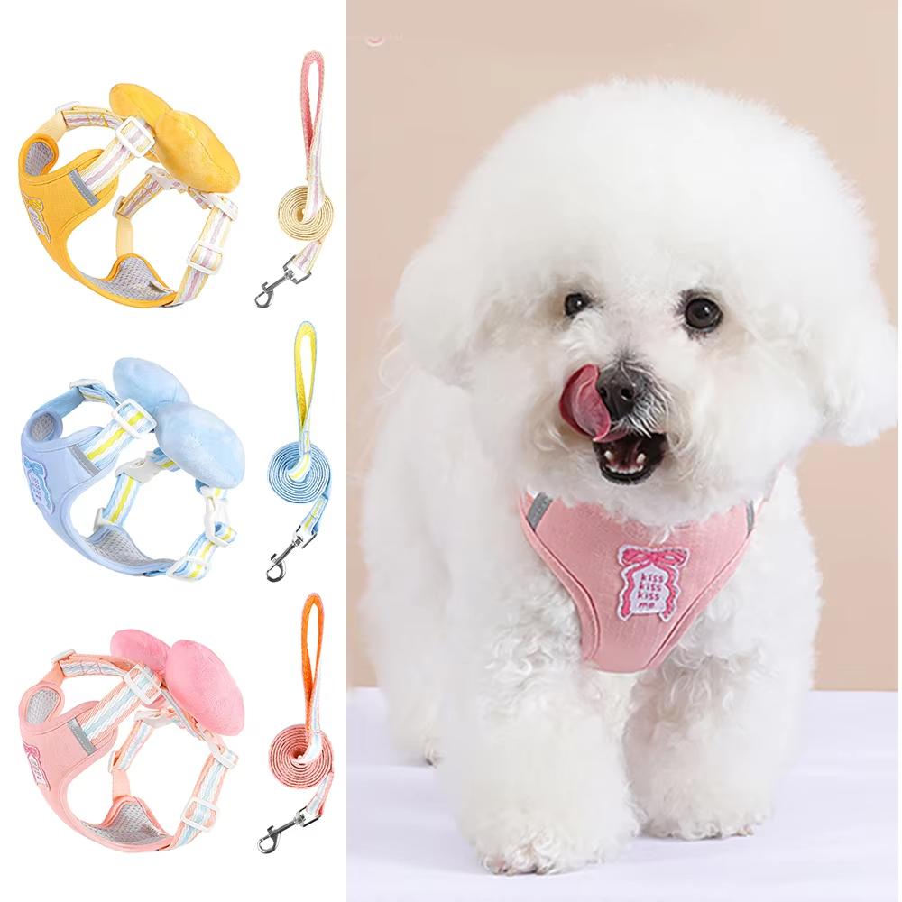 Бантик Поводок для собаки Летний Прохладный Собачий Нагрудный рюкзак Уличная Милая Веревка для выгула собаки Нагрудный рюкзак(Синий-XL)