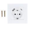 EU Standard Type C 5V 2.1A USB Concealed Mounted Socket Tempered Glass Panel Wall Socket 82 Type AC2