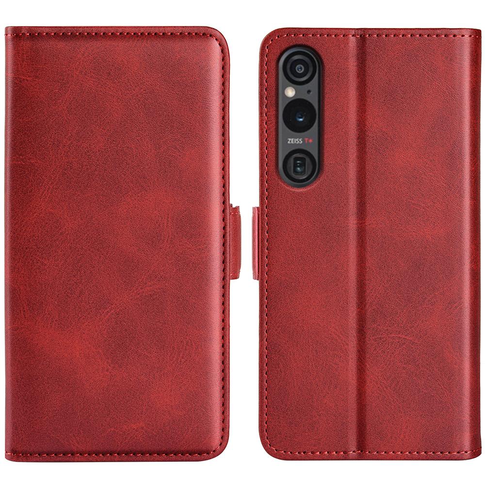 For Sony Xperia 1 VI Case Wallet Flip Folio Leather Cell Phone Cover Dual Magnetic Clasp