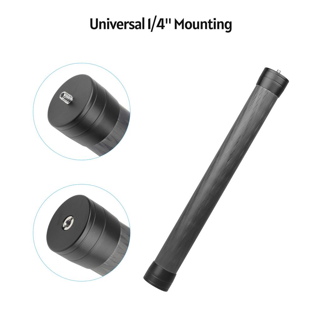Универсальная штанга-удлинитель из углеродного волокна 35 см 13,8 дюйма с монтажным интерфейсом 1/4 дюйма 3/8 дюйма для стабилизатора камеры