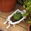 Skeleton Flower Pot Resin Skeleton In Bathtub Plant Pot Gothic Home Decor Planter for Succulents Halloween Desktop Mantel Decoration