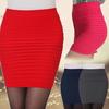 Women's Sexy Pleated Stretch Seamless Bodycon Mini Skirt Short Pencil Dress
