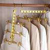 1/2PCS Aluminum Alloy Folding Clothes Hanger,Organizer Rack 6/8 Holes Rotating Magic Hangers Wardrobe Storage Space Saver Rack