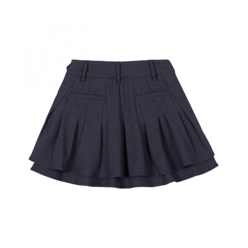 Goxo Denim Two Layer Skirt Metal Heart
