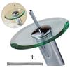 Bathroom Waterfall Basin Toque Sink Mixer Tap Faucet Chrome Glass Edge Faucet with Water Inlet Pipe