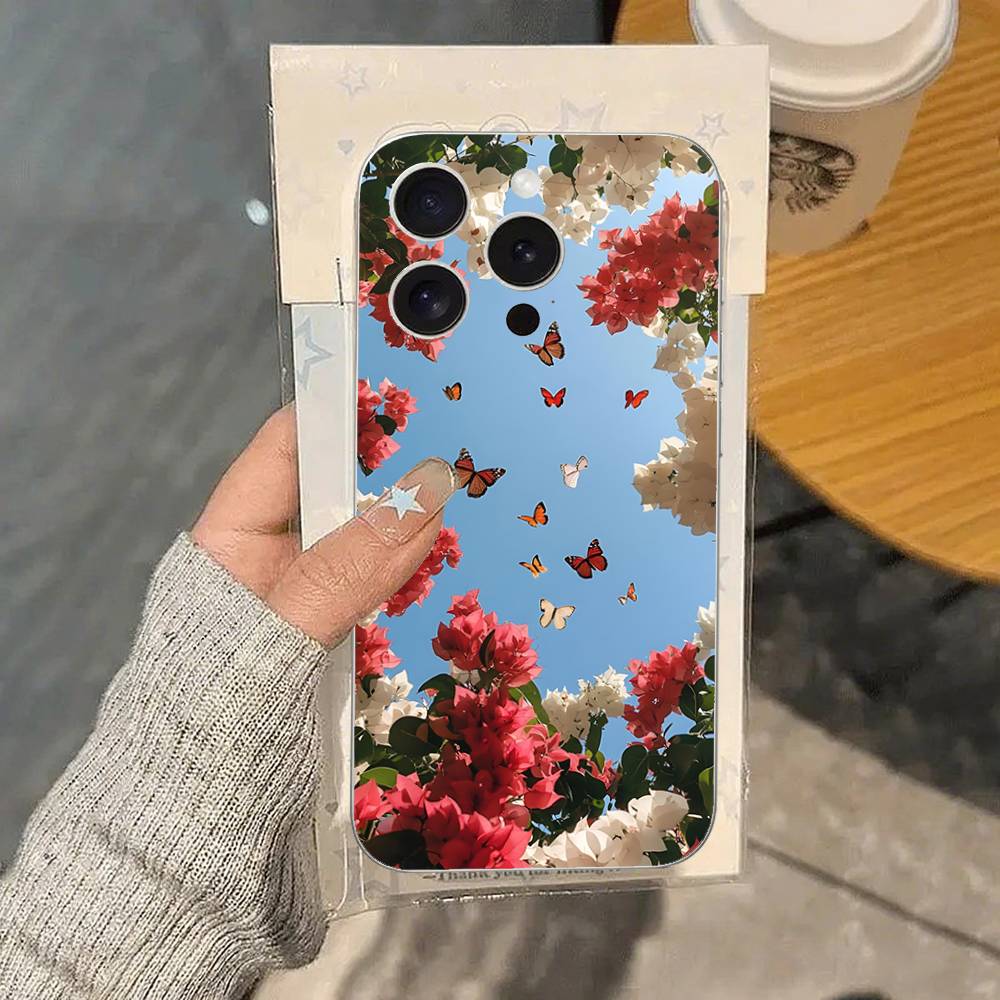 Чехол для телефона «Свежие маленькие цветы» для IPhone 17 16 15 14 Plus 13 12 11 Pro Max, задняя крышка телефона, прозрачный противоударный чехол