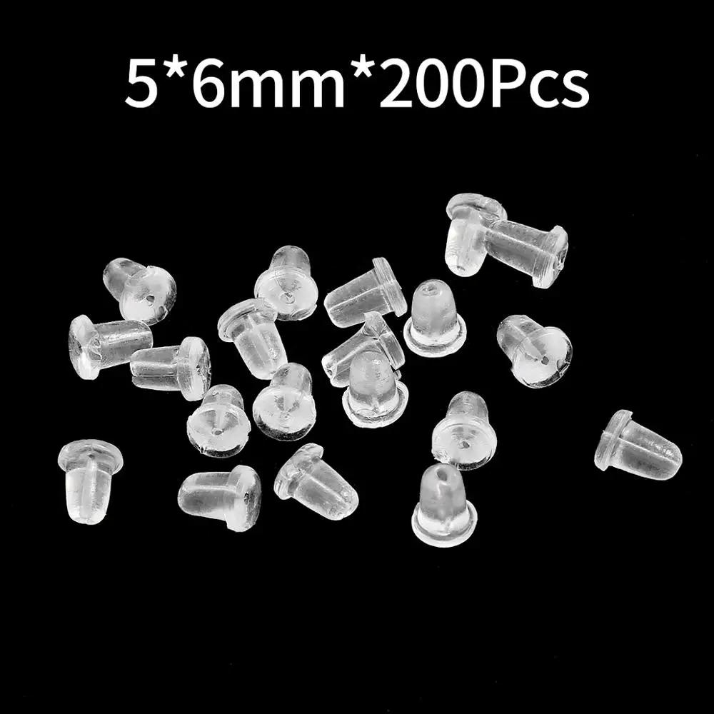 200pcs/lot Rubber Earring Back Silicone Round Ear Plug Blocked Caps Earrings Back Stoppers For DIY Earring Jewelry Making 2031