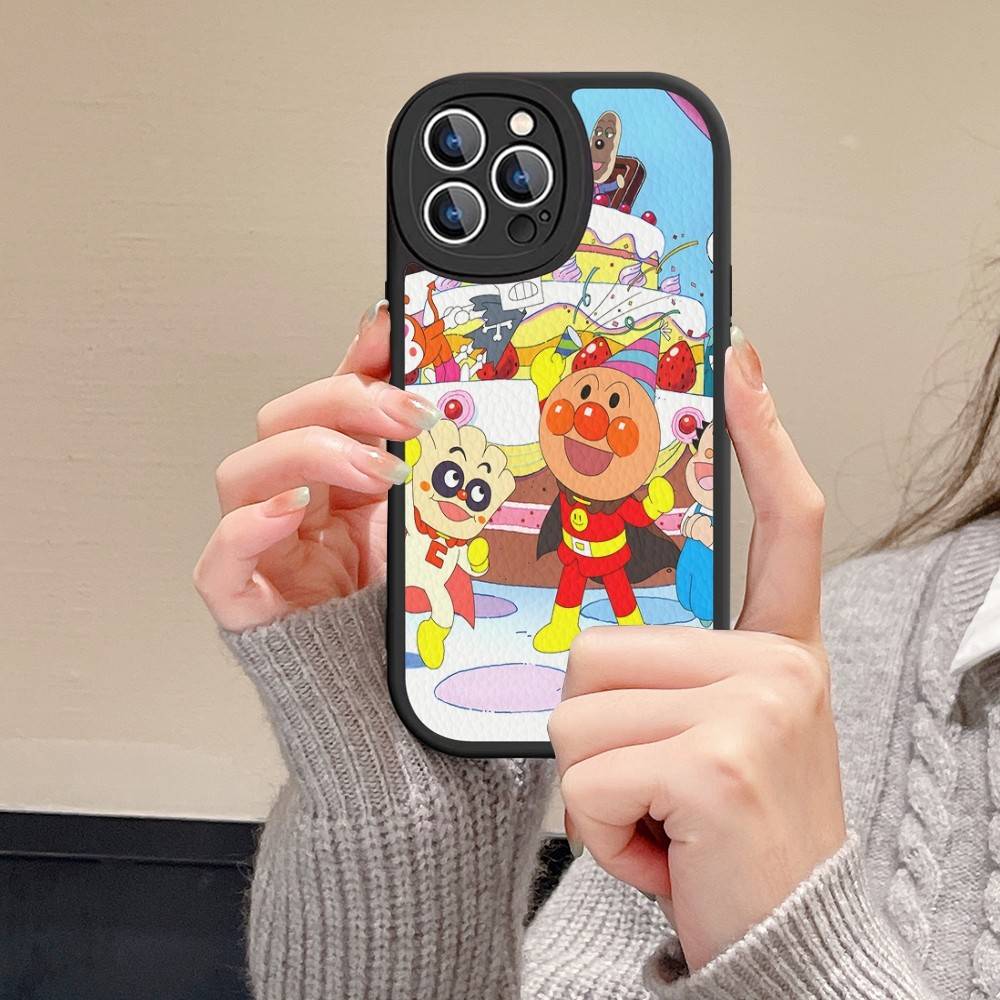 Fashion Anpanman Phone Case Hard Leather For iPhone 16 15 14 13 12 Mini 11 14 Pro Max Xs X Xr 7 8 Plus Fundas