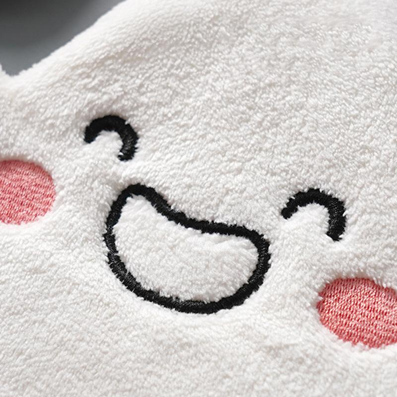 Cartoon Ghost Hand Towel Halloween Embroidered Ghost Handkerchief Kitchen Bathroom Dishcloths Rag For Drying Cleaning Cooking
