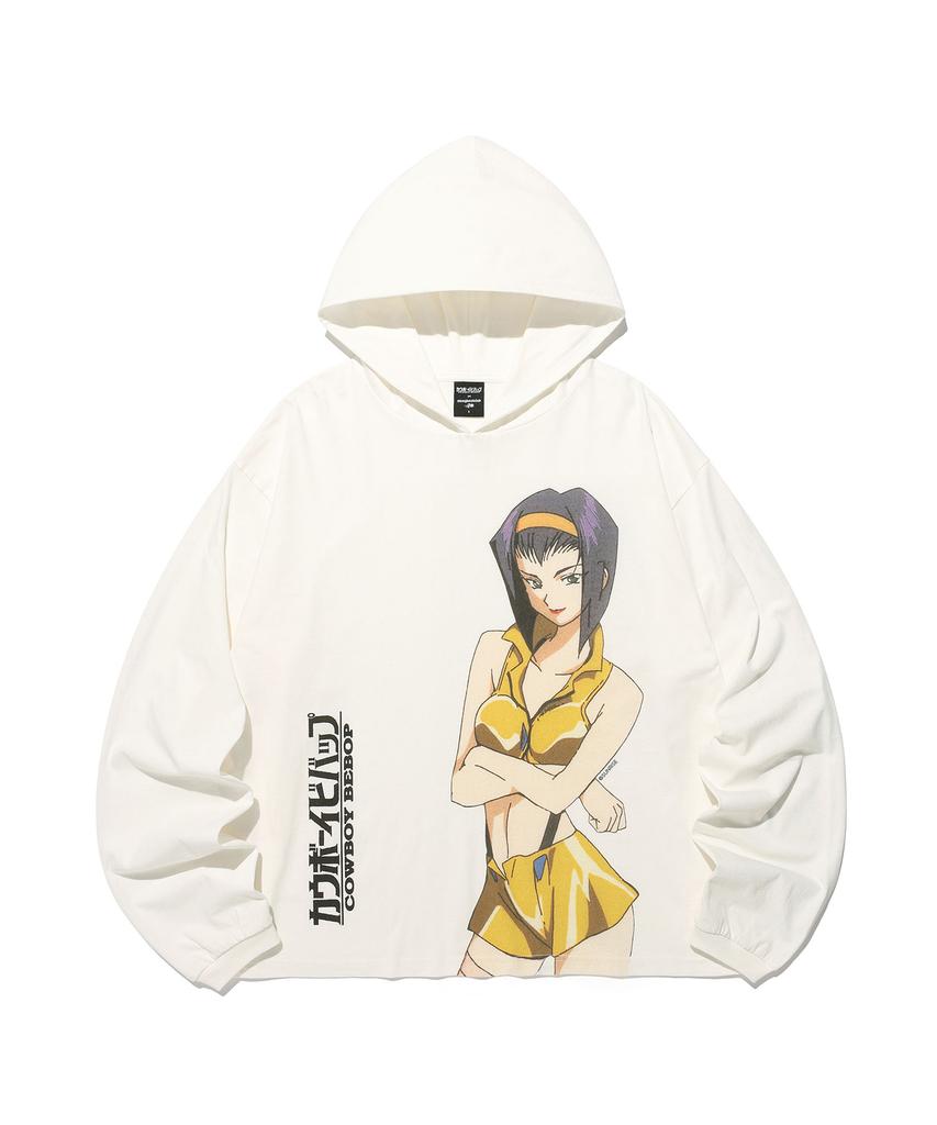 X Cowboy Bebop Фэй Большая Большая Худи с Длинным Рукавом Футболка_Небеленый Белый(Ng2Gsut552D)