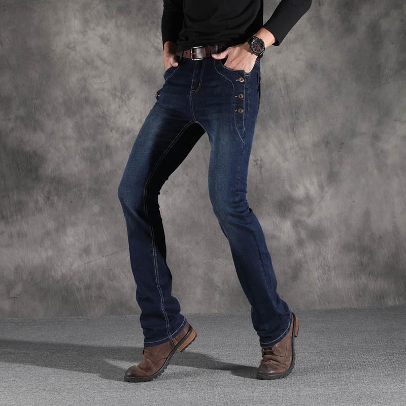 Мужские расклешенные джинсы корейского стиля, эластичные узкие мужские расклешенные джинсовые брюки, джинсы мужские