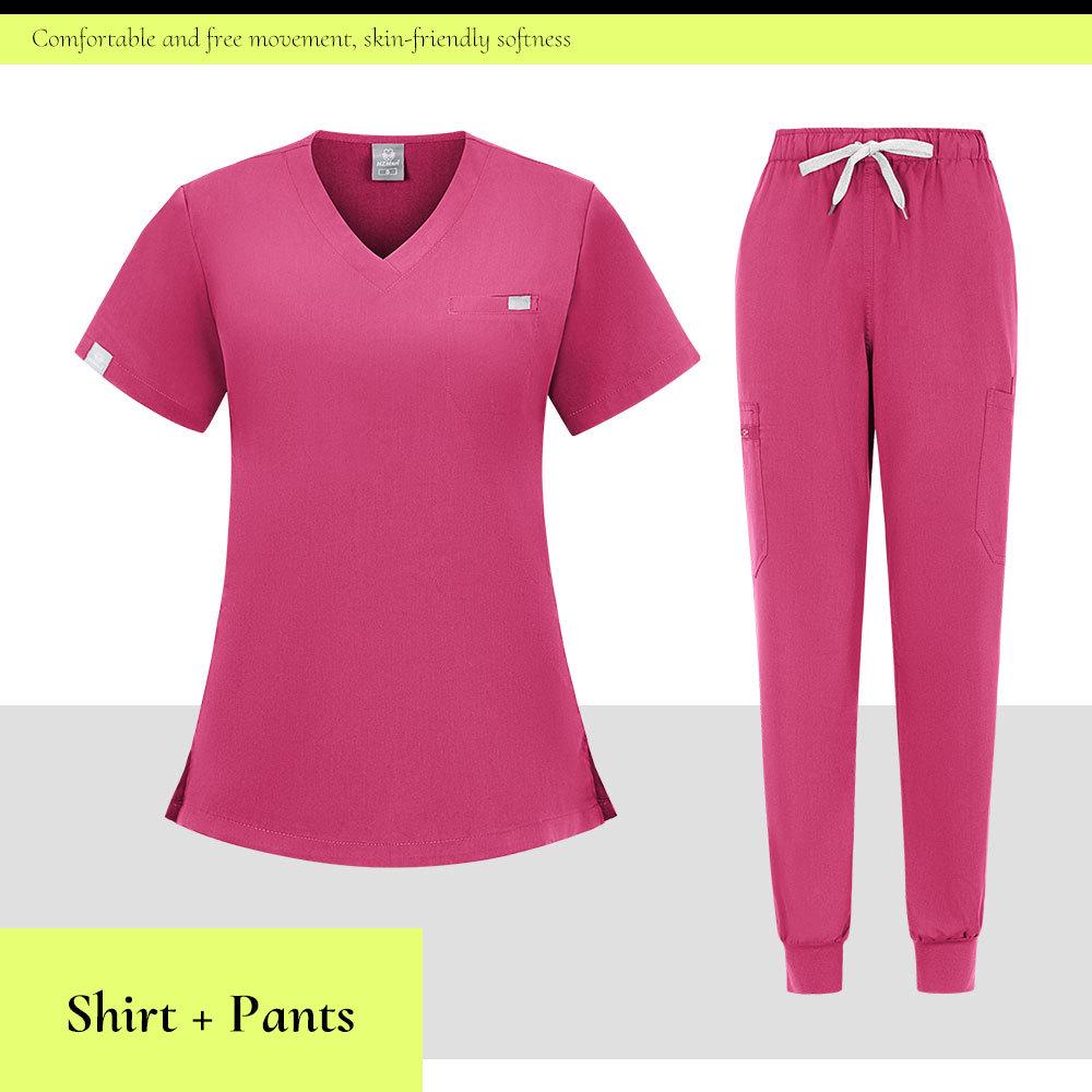 Восьмицветный медсестринский костюм-скраб - Дышащая, влагоотводящая женская униформа для ветеринарных клиник