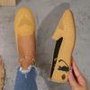 Large-sized Round-toe Flat-bottomed Flying Woven Shoes for Women, Casual Sports Shoes with Cat Patterns
