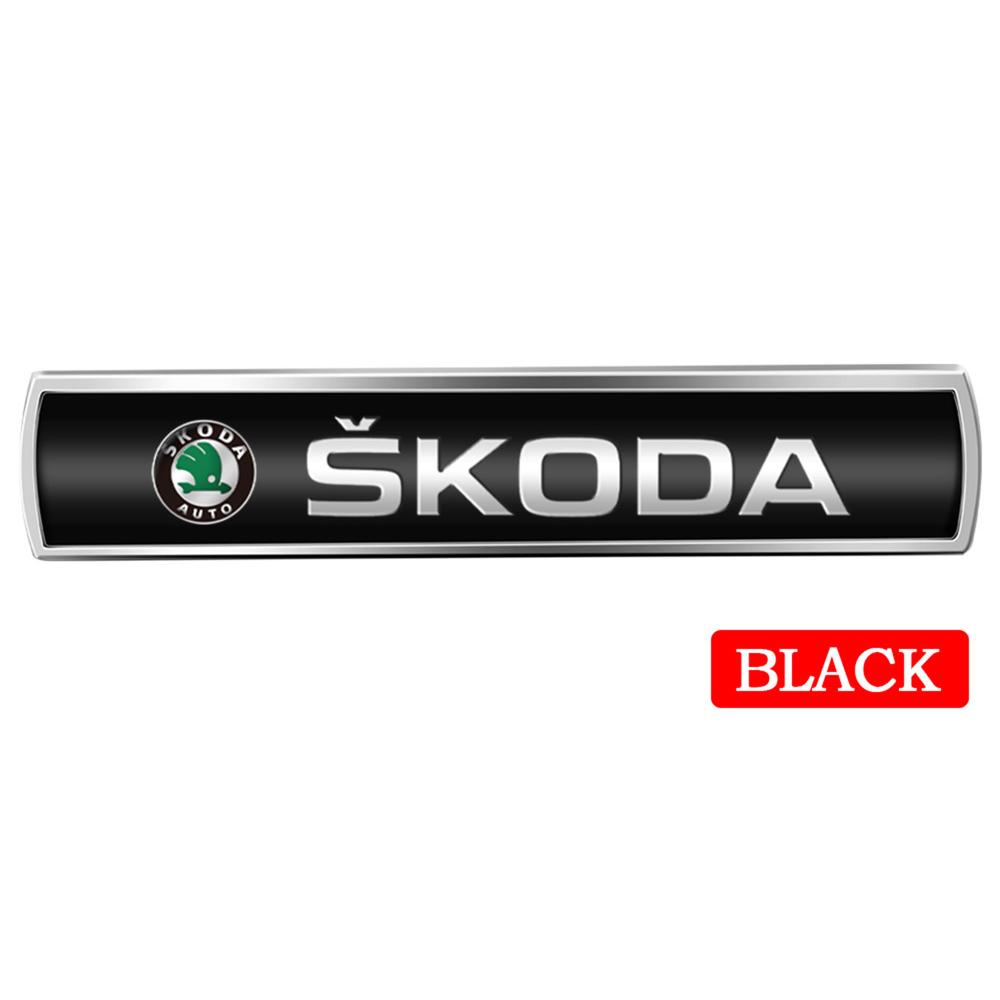 ADT1 Car Metal Logo Car Body Fender Side Window Stickers Trunk Badge For Skoda Rapid Scala Kodiaq Fabia Kamiq Karoq Octavia 3 A5 A7