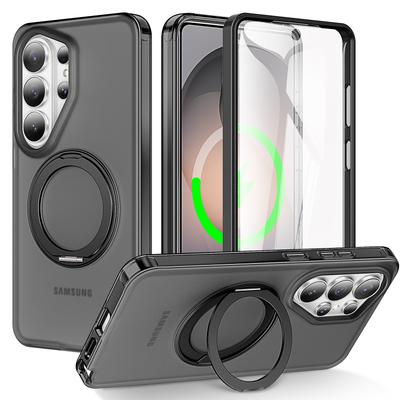 Применимо к Samsung S26Ultra матовый чехол для мобильного телефона с подставкой C-образная подставка S26Plus противоударный S26 защитный чехол