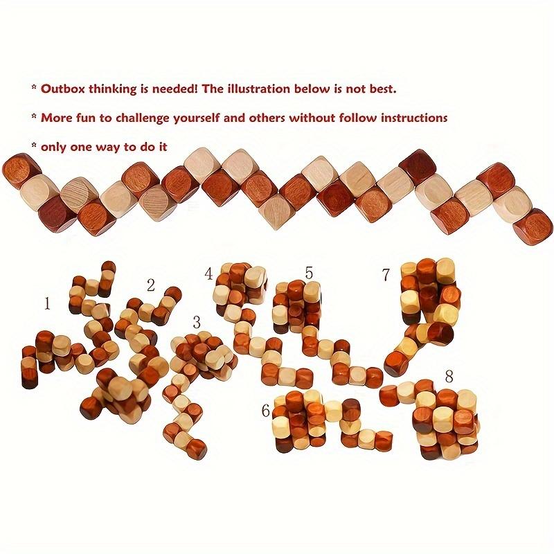 Деревянный пазл IQ для мозгового штурма, подарок для детей, подростков и взрослых
