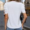 Summer Women's White Puff Sleeve Top Casual