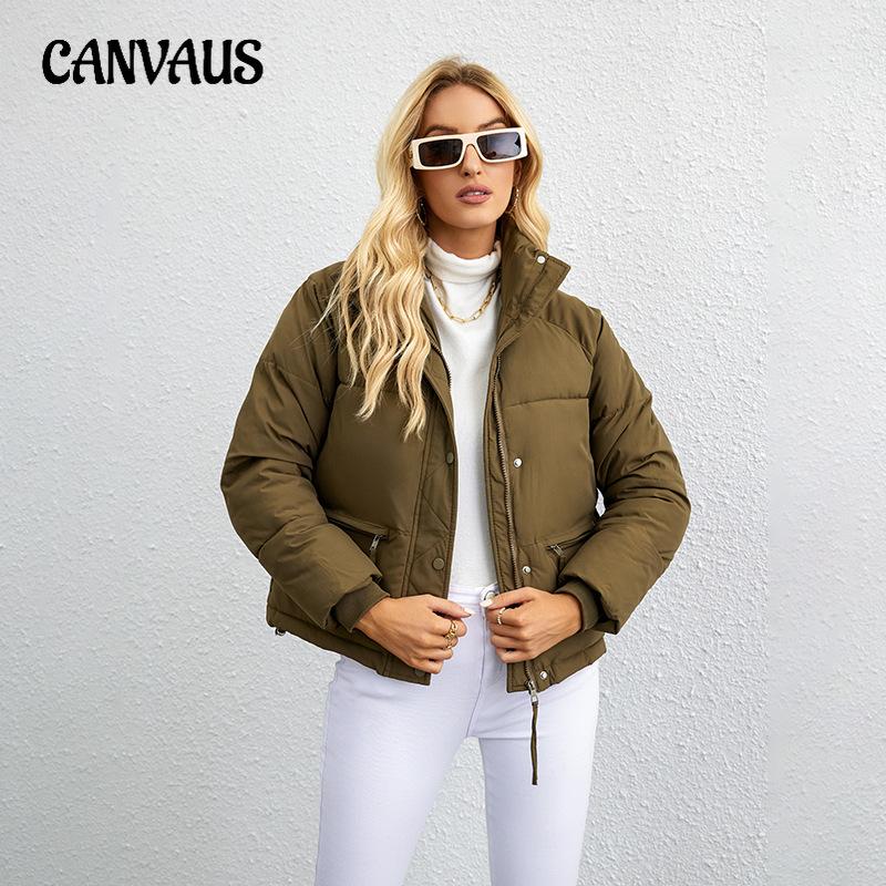 Winter Women's Plus Size Fashion Multi-colour Standing Collar Zipper Pocket Thickened Warm Cotton Jacket