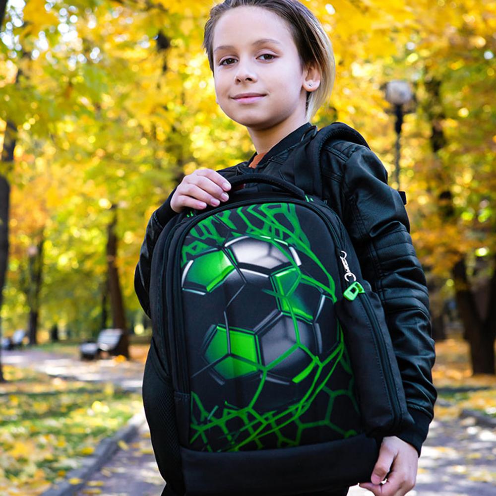 Ортопедическая школьная сумка для мальчиков, 3D футбольные рюкзаки, студенческая многофункциональная сумка с зарядкой через USB, сумка для книг для подростков