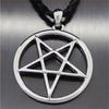 Men"s Boy"s Fashion Inverted Pentacle Pentagram Star Pewter Pendant Free Necklace