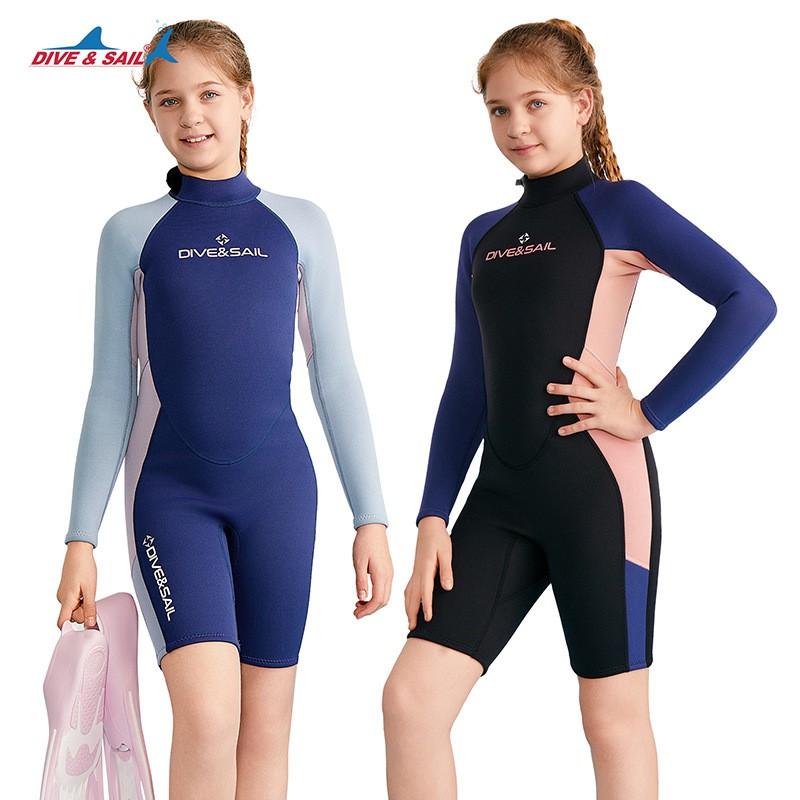 Kids 2.5mm Neoprene Wetsuit Full Body Long Sleeve Snorkeling Surfing Swimming Warmth Protection