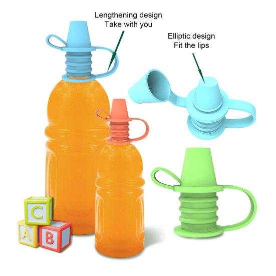 Food Grade Silicone Bottle Mouth Leak Proof Bottle Top Spout No Spill Flow Control Valve Water Bottle Top Spout Adapter Replacement