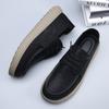 Мода 2025 Осень Новые Лоферы с Низким Верхом для Мужчин Однотонные Кружева Мода Повседневная Кожаная Обувь Мужская Ретро Мягкая Подошва Дизайнерская Обувь Мужская