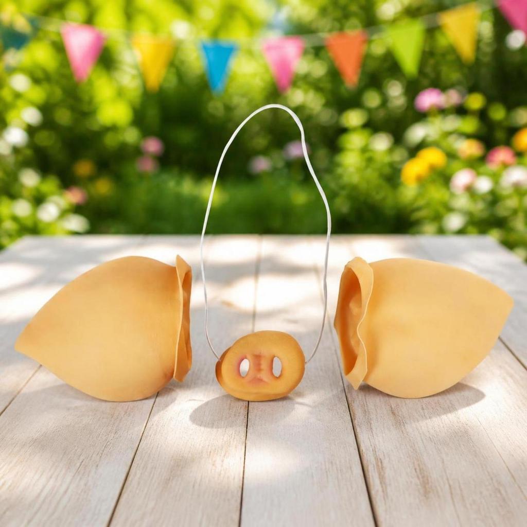 Snout and Ears Easy to Wear Pig Costume Set Convenient for Cosplayers