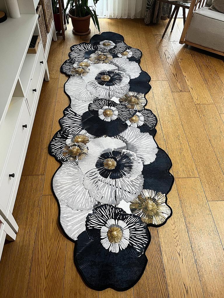 EPeddler домашний декоративный цветочный узор, моющаяся нескользящая кожаная основа, ковер нового поколения для кухни, гостиной и прихожей
