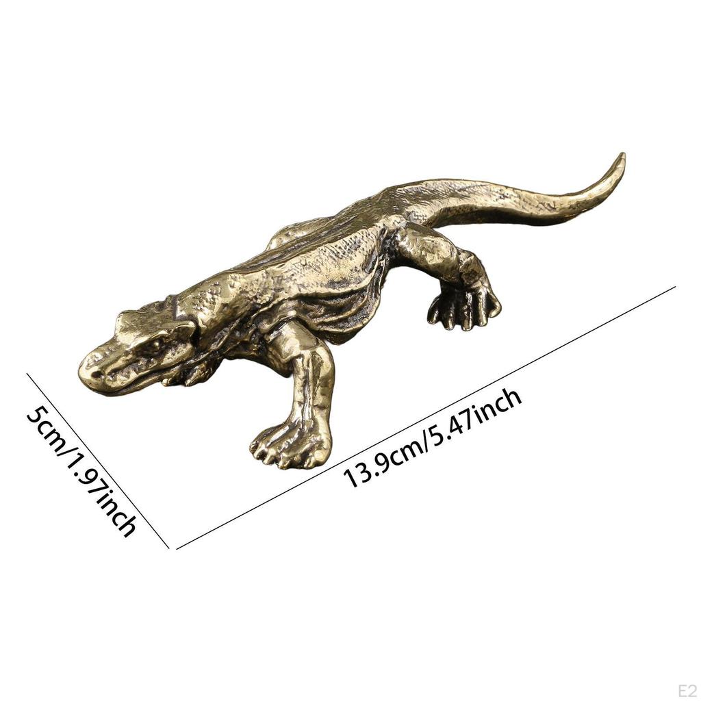 Латунная фигурка крокодила, мини-животное, подарок, металлический домашний декор, садовое украшение, действие