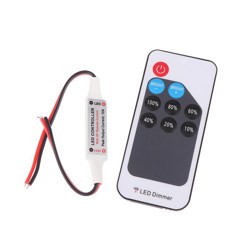1 шт. Мини светодиодный одноцветный диммер с РЧ 9-кнопочным пультом ДУ, постоянное напряжение 5-24 В постоянного тока, 6 А, для светодиодных лент 5050 2835, контроллер ШИМ-сигнала