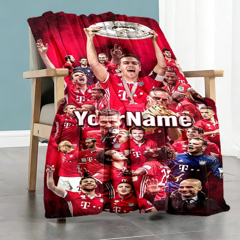 Bayern Munich Personalized Text Blanket Multi-purpose Personalized Blanket Comfortable for Home Decor Couch Picnics Office for All Occasions