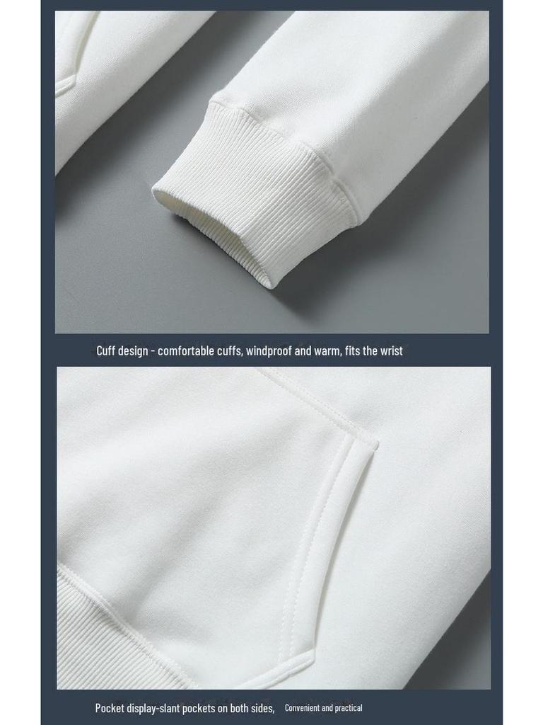 Мужской зимний бархатный пуловер с капюшоном больших размеров - супермягкий и удобный