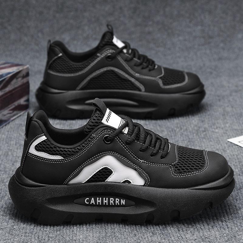 2025 Обувь Bread Daddy Мужская сетчатая спортивная повседневная мужская обувь Весна Увеличивающая рост платформа Студенты Подростковая трендовая обувь